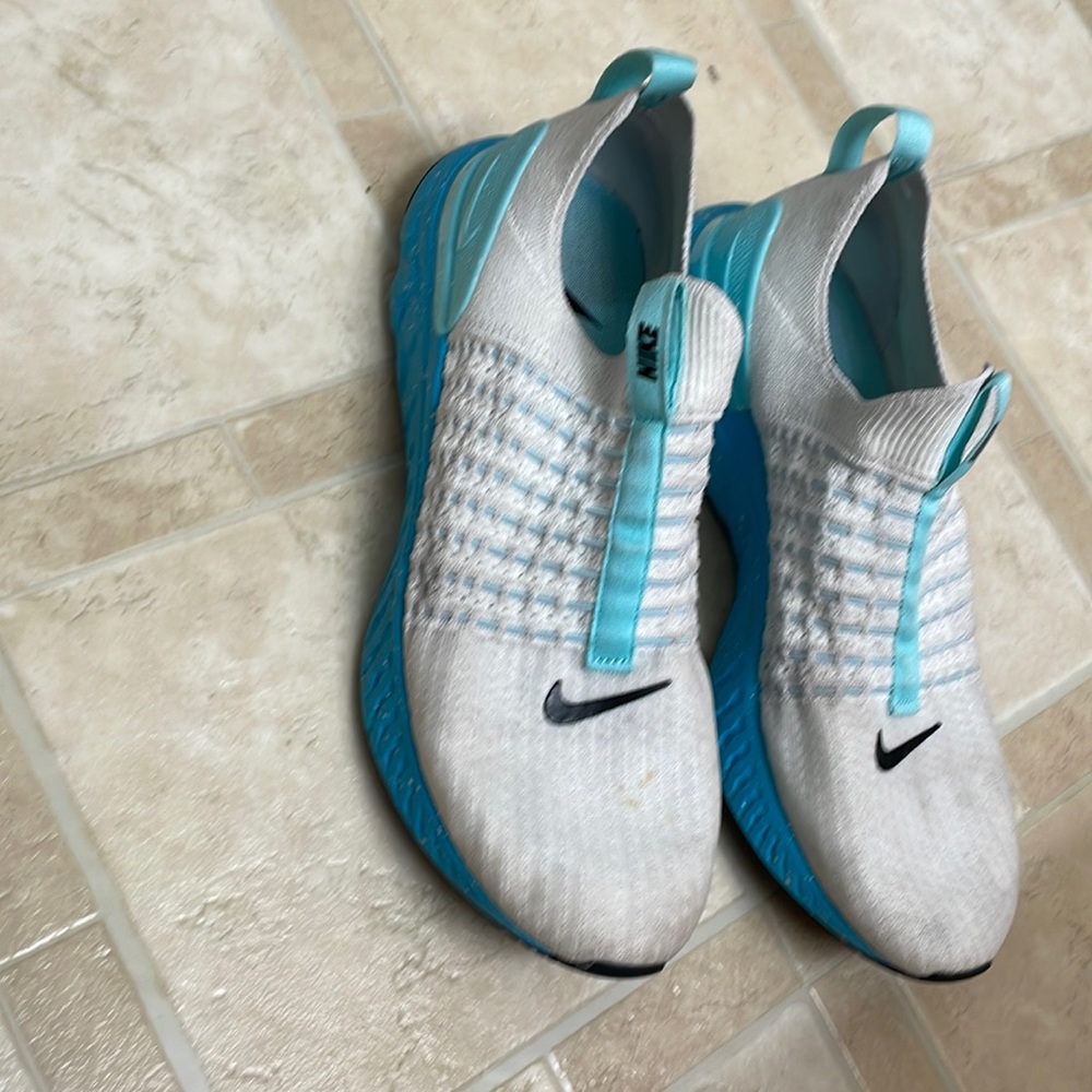 Nike blue and white sneakers